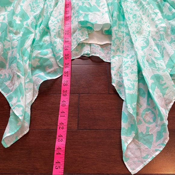 GUESS Twisted Tank Handkerchief Summer Dress with Crochet Back, Mint Green, US 4 - Picture 14 of 15